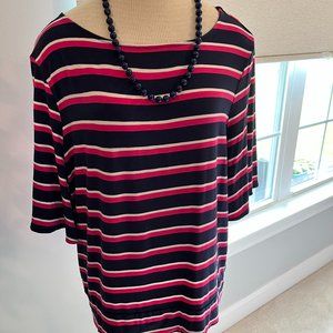 Chico's elbow length swing sleeve boatneck